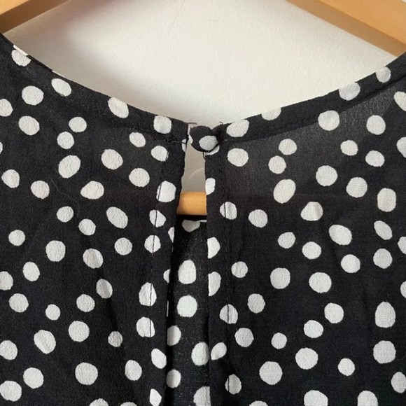Zara Black Polka Dot Tiered Midi Dress Bloggers Fav Sz S - Picture 8 of 10